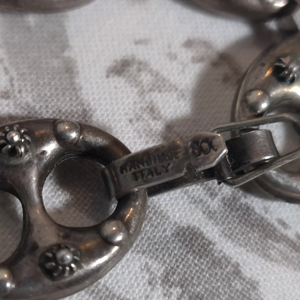 ETRUSCAN Vintage silver MADE ITALY PREOWNED 1800S charm bracelet - Picture 6 of 8